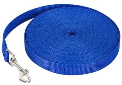 Rieba® Hondenriem 3 meter – Lange Lijn - Trainingslijn – Sleeplijn – Speurlijn - Hondenlijn – Looplijn – Riem Hond - Voor Training en Wandelen – 2 cm Breed – Nylon – Blauw