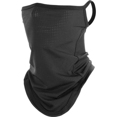 Ademende Sjaal Half Gezichtsmasker Zomer Sneldrogend Nekwarmer Cover Hangend Oor Zonbescherming Bandana Neckerchief Hoofddeksel zwart