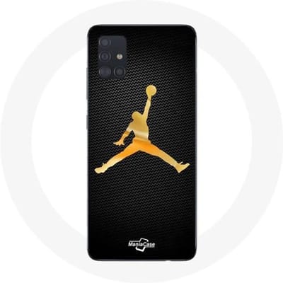 Coque - Maniacase - Galaxy A51 - Jaune - Michael Jordan logo - Souple jaune