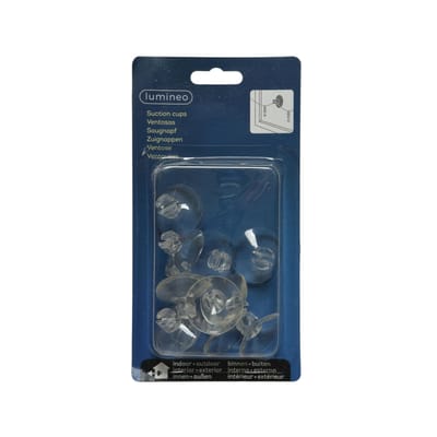Decoris Zuignappen haakjes - 12x stuks - 3,5 x 1,5 cm - kerstverlichting ophangen