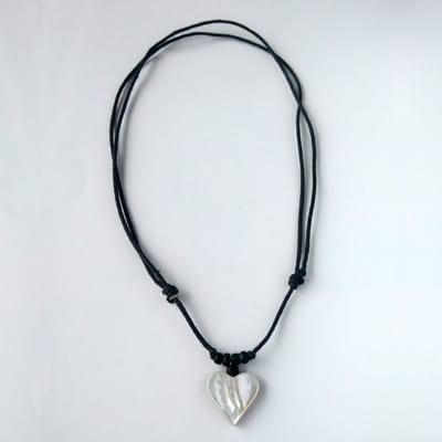 Collier van parelmoer en kokosnoot - Hart