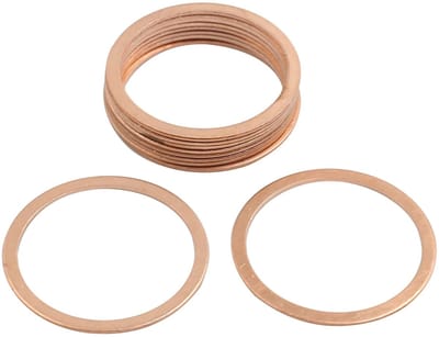 Dailygoods - Set van 10 Koperen Platte Sluitringen 32 x 38 x 1 mm
