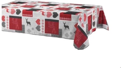 Tafelkleed Rechthoek Rendier – Anti-vlek en Anti-kreuk – Rood 150x240 cm