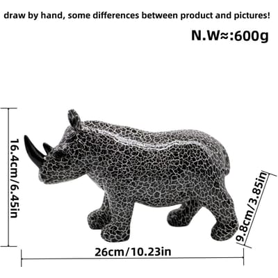 Ornements de Rhinocéros Nordiques Créatifs Nouveaux Colorés Décoration Artisanale Animal en Résine pour Maison Salon Bureau