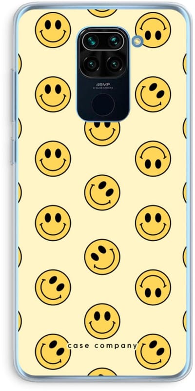 Case Company® - Hoesje geschikt voor Xiaomi Redmi Note 9 hoesje - Smiley N°2 - Soft Cover Telefoonhoesje - Bescherming aan alle Kanten en Schermrand