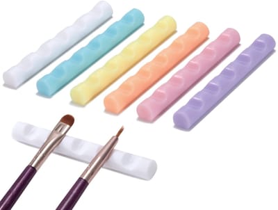 Dailygoods- Penseelorganizer met 5 penselen - Nagelkunsthouder - Nageldecoratie - Lichtgewicht - Duurzaam PS-materiaal - Geschikt voor nagelstudio's - Kwastenhouder