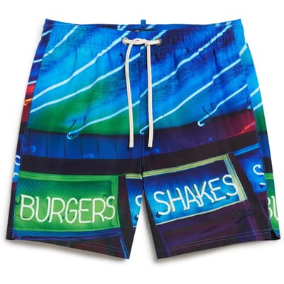 Superdry - Gerecyclede zwemshort met fotoprint - 43 cm - Heren - Zwembroeken