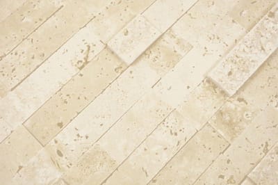 Natuursteen Mozaïek - Verbund Tegel - Wanddecoratie - Zelfklevende Drager - 275x300 mm - Beige