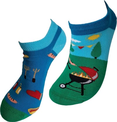 Verjaardag cadeau - BBQ sokken - sneaker sokken - Barbuque vrolijke sokken - valentijn cadeau - lage sokken - grappige sokken - leuke dames en heren sokken - moederdag - vaderdag - Sokken waar je vrolijk van wordt - Maat 36-41