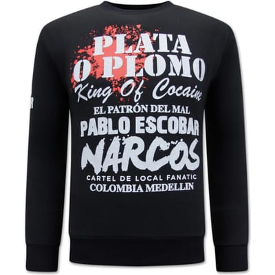 El Patron - Pablo Escobar Heren Sweater - Zwart