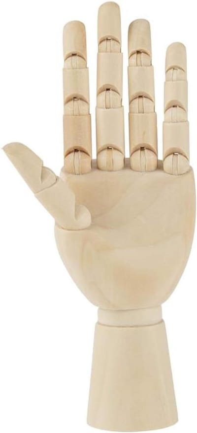 Flexibele Houten Hand Mannequin Voor Tekening en Sculptuur - Art Supplies - Rechter Hand Model - 7 inch Lengte