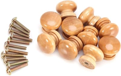 Ronde Natuurlijke Houten Kastknoppen - 10 Stuks - Meubelknoppen voor Kasten, Laden en Deuren, 28mm