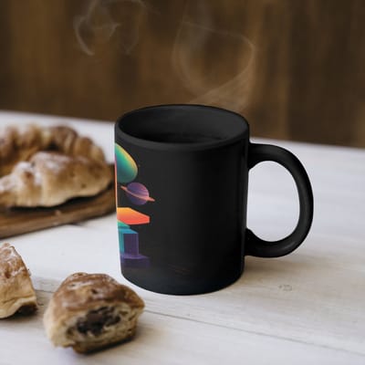 Magische Mok - Foto op Warmte Mokken - Koffiemok - Abstract - Trappen - Mens - Planeten - Magic Mok - Beker - 350 ML - Theemok