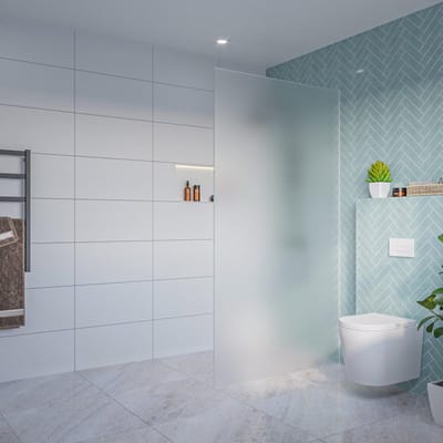 FugaFlow Eccelente Vetro Inloopdouche - mat glas - 110x200cm - 8mm - nano - blind inbouw profiel