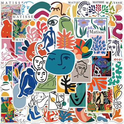 50 stuks Matisse Avant-Garde Abstracte Kunst Poster Schilderij Coole Graffiti Sticker Skateboard Telefoon Laptop Bagage Decals Stickers