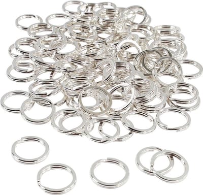 Splitring, d 15 mm, verzilverd, 100 stuk/ 1 doos