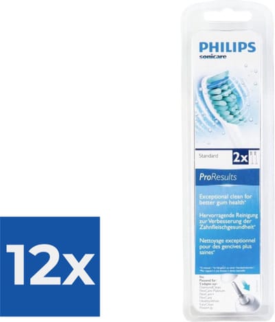Philips Sonicare ProResults HX6012/07 - Opzetborstel - Standaard - 2 stuks - Voordeelverpakking 12 stuks