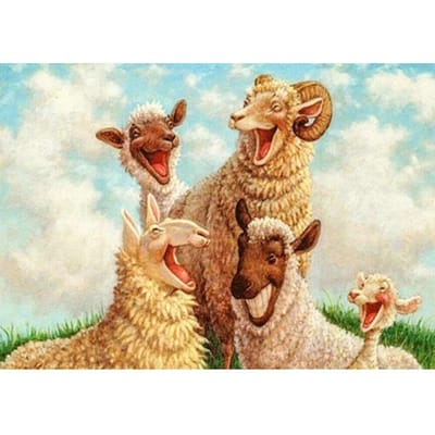 5D Diamant Schilderij Expressie Schaap Volledig Rond 5D DIY Diamant Borduurwerk 20X30CM beige
