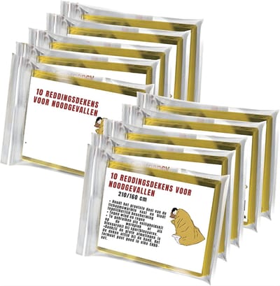 DYNA® Nooddeken - Isolatiedeken - Reddingsdeken - Zilver -210cm x 160cm x 1cm