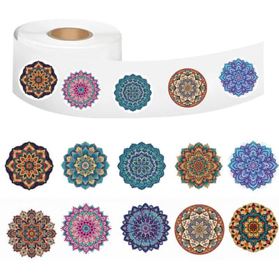 500 PIÈCES Autocollants Rouleau Motif Mandala Carnet Réfrigérateur Voyage Téléphone Imperméable Dessin Animé Scrapbooking Autocollants Esthétiques