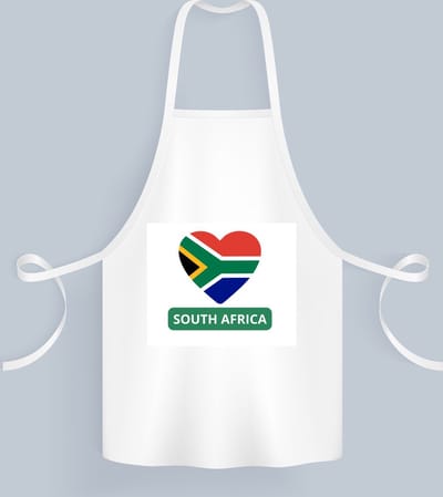 Akyol - zuid afrika vlag hartje Keukenschort - Zuid afrika - reizigers - toerist - verjaardagscadeau - souvenir - vakantie - kado - 82 bij 71 cm