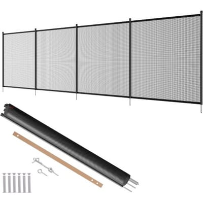 VEVOR zwembadhek, 1,21 x 3,66 m, verwijderbaar kinderveilig zwembadhek, eenvoudige doe-het-zelfinstallatie, zwembadhek, 340 g Teslin PVC zwembadheknet, beschermt kinderen en huisdieren