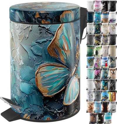 Cosmetische emmer - Afvalbakje - Badkamer opruimen - Soft-close mechanisme - 3 liter inhoud - Mariposa