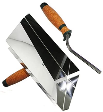 Voegplaat RVS 245 x 155 mm met Voegentroffel en Kurkgreep