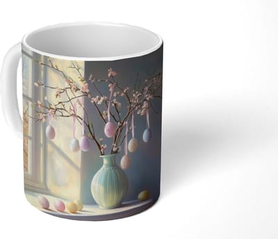 Mok - Koffiemok - Stilleven - Vaas - Paastak - Mokken - 350 ML - Beker - Koffiemokken - Theemok