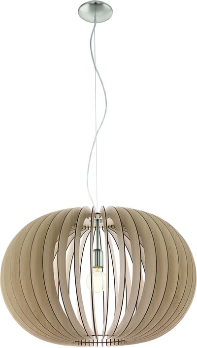 EGLO Stellato Hanglamp - E27 - Staal|Hout - Bruin