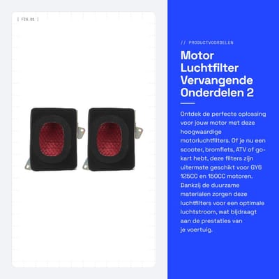 Dailygoods- Luchtfilter - 2 stuks - Geschikt voor GY6 125CC/150CC - Hoge prestaties - Motorluchtfilter - Bescherming tegen vuil en stof - Motorfilter