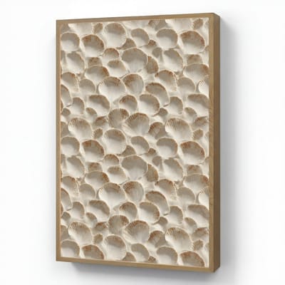 Wandlamp 70x100 cm - Oplaadbaar - Schelpen - Waaiervorm - Wit - Wandlampen binnen woonkamer - Slaapkamer lamp - Decoratieve nachtlamp - Vloerlamp draadloos