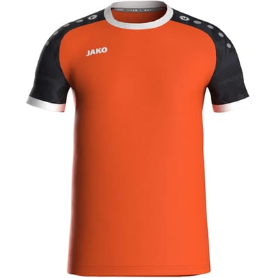 Jako Iconic Shirt Korte Mouw Kinderen - Fluo Oranje / Zwart | Maat: 116