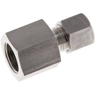 G 3/8'' x 8L RVS Rechte Knelfitting 315 Bar DIN 2353 - FL2S-FO-ST-038G-08-L