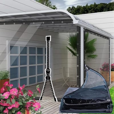 Transparant Zeil met Rits - Afdekzeil PVC - Bescherming Buiten - Versterkte Randen - 0.8 x 1 m - Blauw Groen