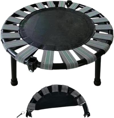 Mini Trampoline - Springbed - Binnen Trainen - Opvouwbaar Ontwerp - 45x16cm - Grijs