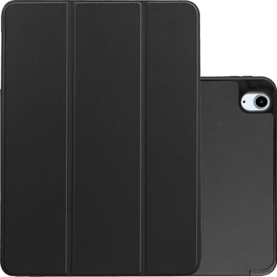 Hoes - Geschikt voor Apple iPad Air 4 (2020) - 10.9 inch - 4e Generatie - Dun & Stevig - Trifold Bookcase - Hard Cover Case - Met Uitsparing Geschikt voor Apple Pencil - Hardcover Book - Tablet Hoesje - Zwart