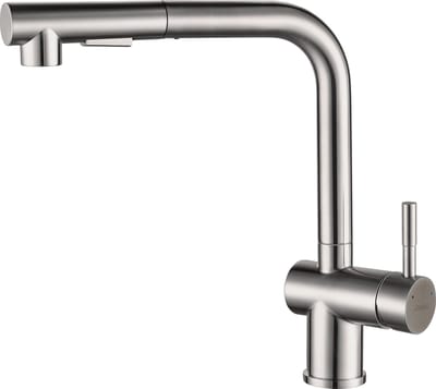 Auralum max Keuken Kraan Chroom - Keukenkraan met Uittrekbare Uitloop - Met uittrekbare handdouche - 2 straalsoorten - 360° Draaibaar - RVS