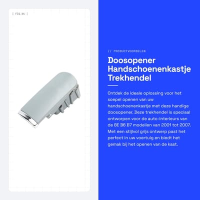 Dailygoods- Handschoenenkastje Grijze Handgreep - Doosopener - Handvat - Puller - Auto Interieur - Vervangt OE-nummer 8E1 - Dekselhandvat