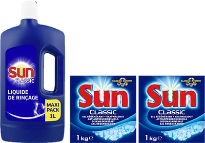 Sun 1 Liter spoelglans + 2 x 1kg Vaatwaszout