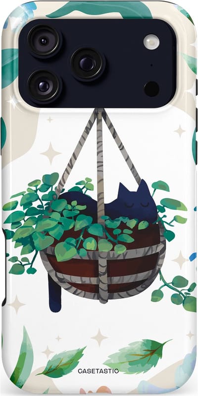 Casetastic hoesje geschikt voor Apple iPhone 17 Pro Max - MagSafe - Dubbellaagse bescherming - Hangkat - Fashion Case - Lichtgrijs Wit Turquoise Saliegroen
