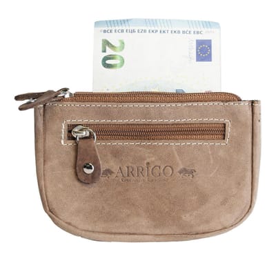 Sleuteletui met rits – Cognac – Buffelleer - Kleine Portemonnee- Sleuteltasje - Arrigo