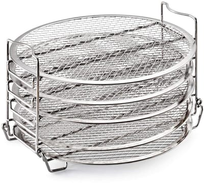 Dailygoods- Dehydrator Rack 304 Roestvrij Staal - Stapelbaar - Grill Stand - Compatibel met Ninja Foodi - Eenvoudige Installatie - Vijf Lagen - Voedseldehydrator