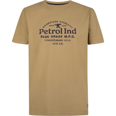 Petrol Industries - Heren T-shirt met industriële print elliott - Oranje - Maat S