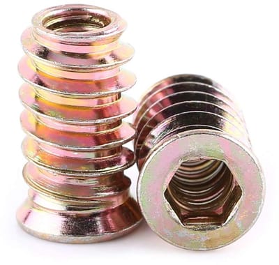 Draadmoer M6, schroefinvoegstuk voor hexagon socket schroeven, verzinkt koolstofstaal, geschikt voor bevestigen en montage