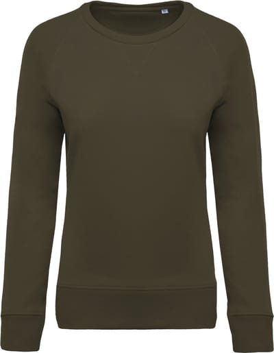 Kariban Damessweater BIO ronde hals raglanmouwen K481 - Mossy Green - S