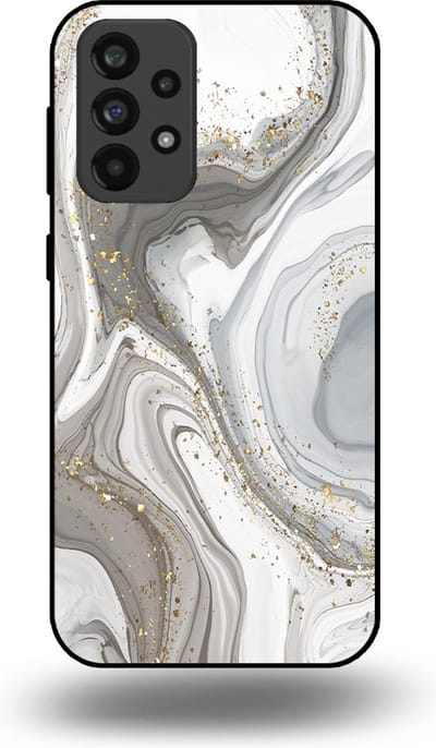 Smartphonica Telefoonhoesje geschikt voor Samsung Galaxy A73 5G met marmer opdruk - TPU backcover case marble design - Zilver geschikt voor Samsung Galaxy A73 5G