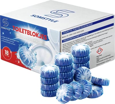 Somstyle Toiletblokjes Inbouwreservoir – 18 Stuks WC Blokjes – Blauw