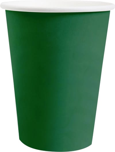 Santex feest/verjaardag bekertjes - 10x stuks - karton - donkergroen - 270 ml