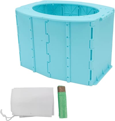 Draagbaar Kindertoilet - Opvouwbaar Potje - Buiten Reizen - Inclusief Opbergtas - 17x16 cm - Grijs